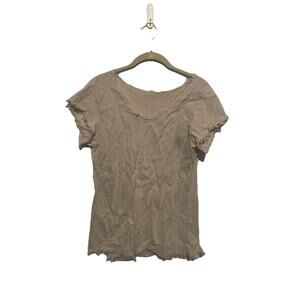 Tempo Paris Large Beige‎ Top -linen Frayed Edges